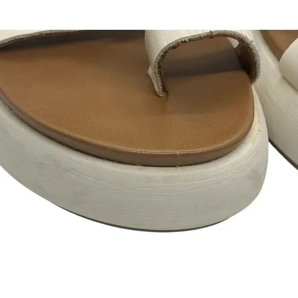 Varese Ivory Toe Ring Platform Sandals Ankle Strap Modern Chunky Size 38 / 7.5 - Picture 11 of 14